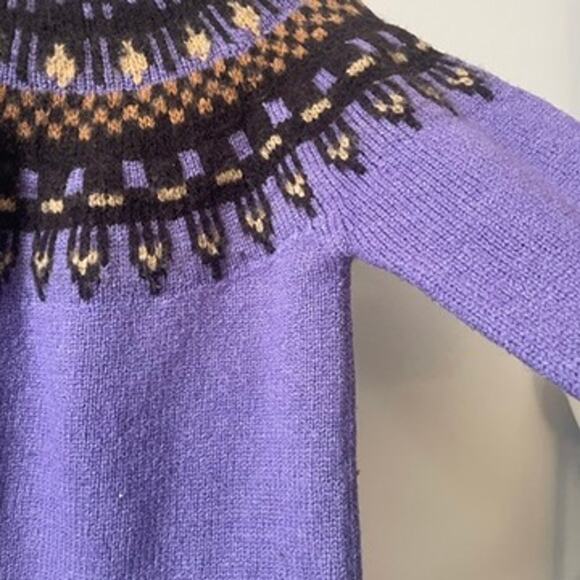 A.L.C. Oakley Knit Sweater in Amethyst Purple Sz XS Fair Isle Wool Blend Thick - Picture 6 of 9